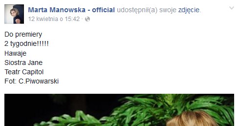 Marta Manowska i Dominika Ostalowska podczas próby do spektaklu "Hawaje" /Facebook