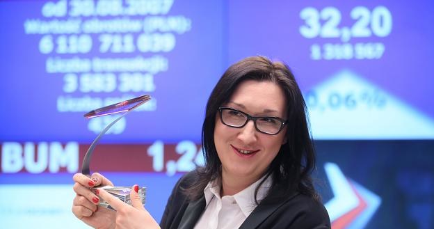 Marta Skawińska, członek zarządu Blue Ocean Media, podczas deniutu na NewConnect /PAP