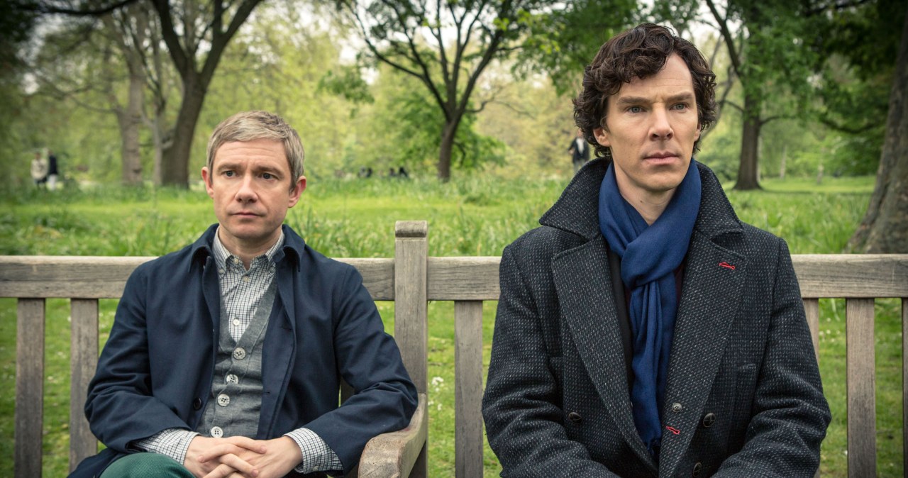 Martin Freeman i Benedict Cumberbatch w serialu "Sherlock" /materiały prasowe