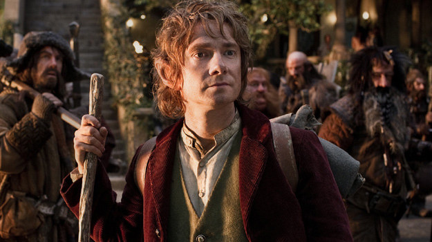 Martin Freeman jako Bilbo Baggins w scenie z filmu "Hobbit: Niespodziewana podróż" /materiały prasowe