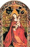 Martin Schongauer, Madonna w krzewie różanym, 1473 /Encyklopedia Internautica