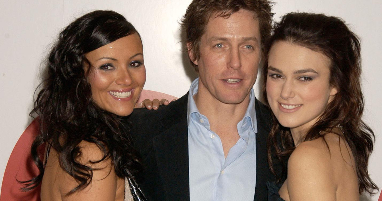 Martine Mccutcheon, Hugh Grant i Kiera Knightley na premierze filmu "To właśnie miłość" /Dave Benett/Getty Images /Getty Images