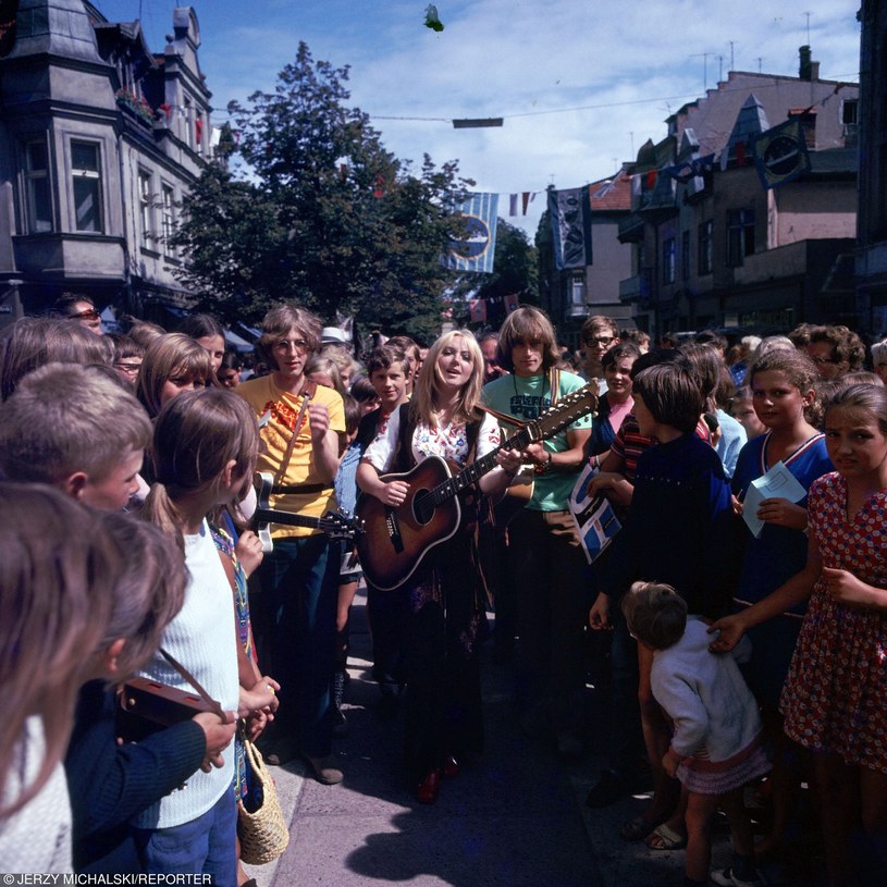 Maryla Rodowicz na festiwalu w Sopocie w 1970 roku /Jerzy Michalski /Reporter