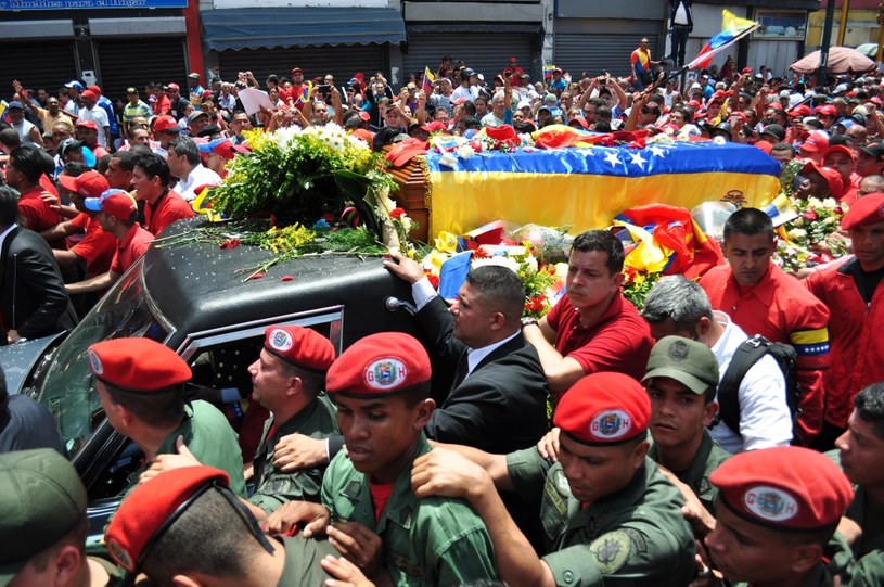 Marzec 2013, pogrzeb Hugo Chaveza w Caracas /Getty Images