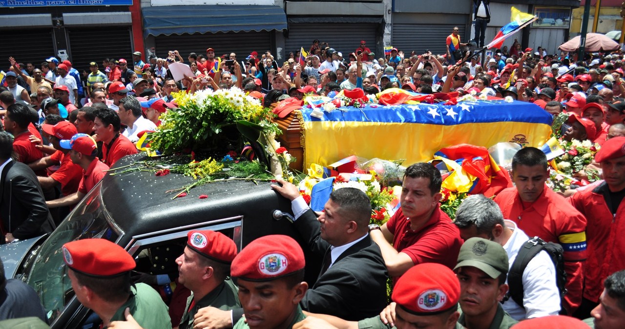 Marzec 2013, pogrzeb Hugo Chaveza w Caracas /Getty Images
