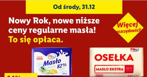 Masło Pilos, Łaciate i Mlekovita w nowych, niższych cenach regularnych dostępnych w Lidl Polska /Lidl - materiały prasowe /INTERIA.PL