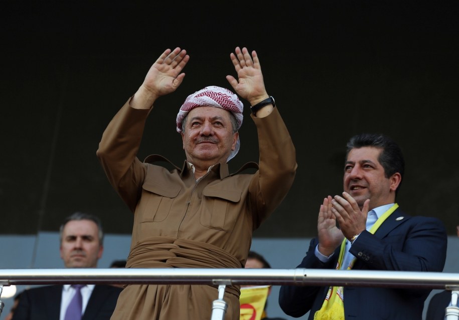 Masud Barzani, prezydent autonomicznego rządu kurdyjskiego w północnym Iraku. /GAILAN HAJI /PAP/EPA