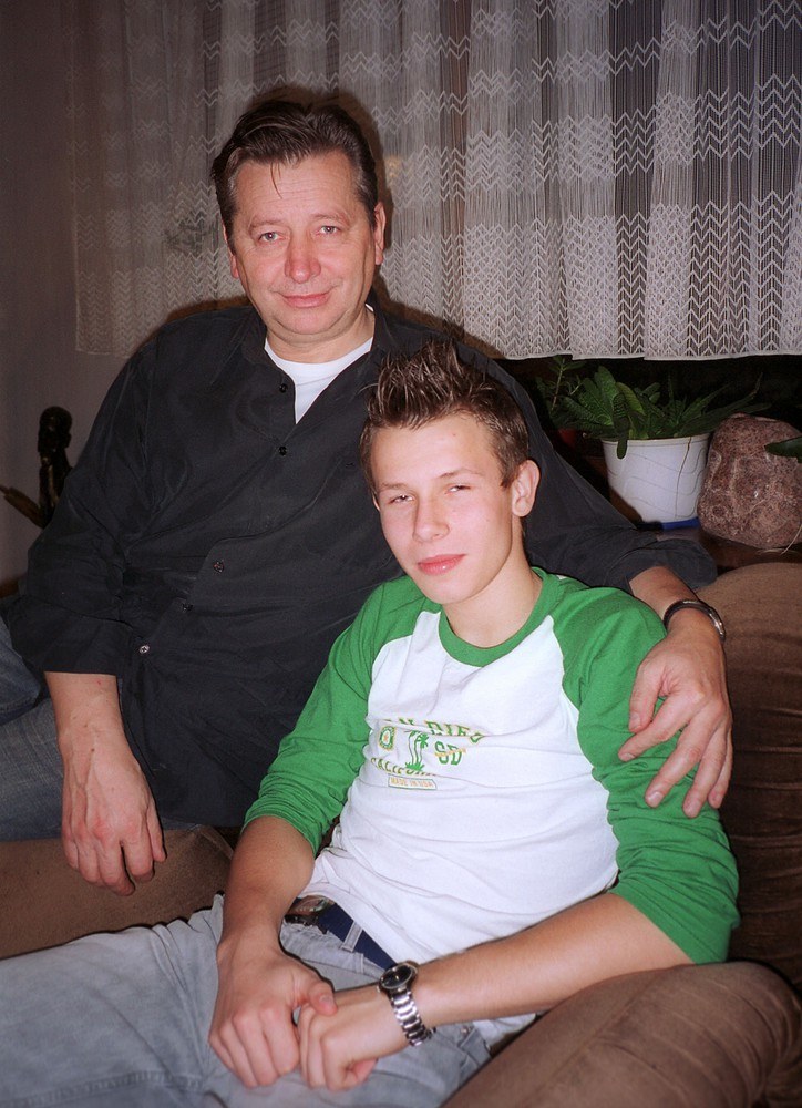 Mateusz Banasiuk ze swoim ojcem, aktorem Stanisławem Banasiukiem /Michał Kułakowski /Reporter