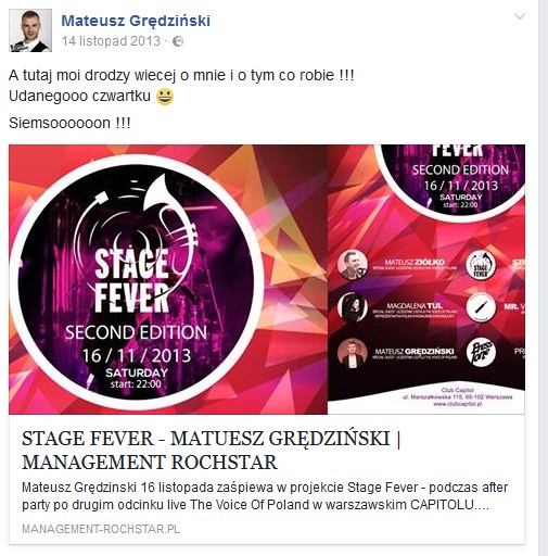Mateusz Grędziński na Facebooku /