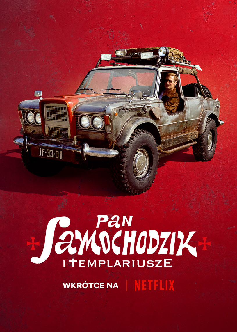 Mateusz Janicki na plakacie filmu "Pan Samochodzik i Templariusze" /Netflix /materiały prasowe