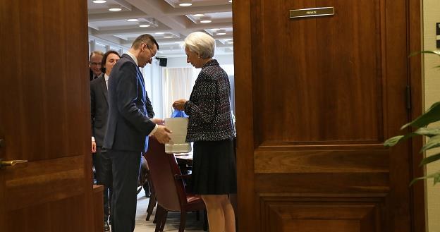 Mateusz Morawiecki, Christine Lagarde (MFW) w Waszyngtonie. Fot. MR /Informacja prasowa