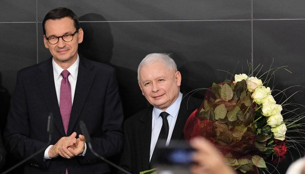 Mateusz Morawiecki i Jarosław Kaczyński / 	Radek Pietruszka   /PAP