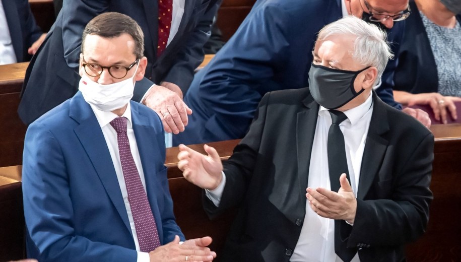Mateusz Morawiecki i Jarosław Kaczyński /\Tytus Żmijewski /PAP