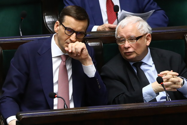 Mateusz Morawiecki i Jarosław Kaczyński /Rafał Guz /PAP