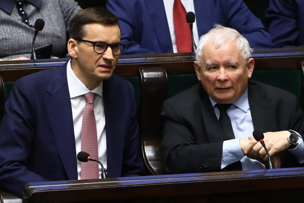 Mateusz Morawiecki i Jarosław Kaczyński /Rafał Guz /PAP