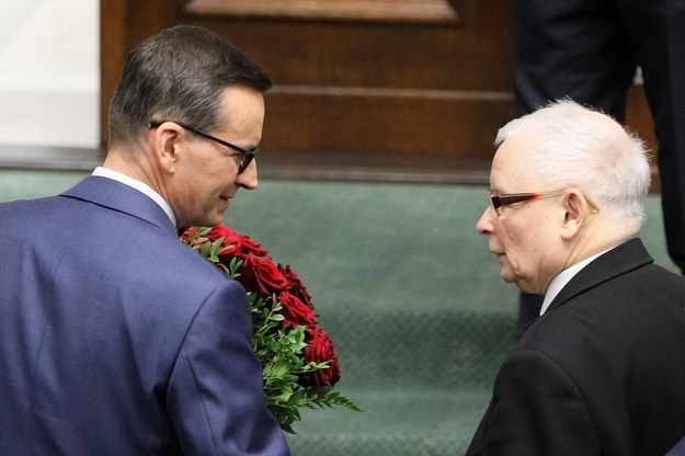Mateusz Morawiecki i Jarosław Kaczyński /Paweł Supernak /PAP