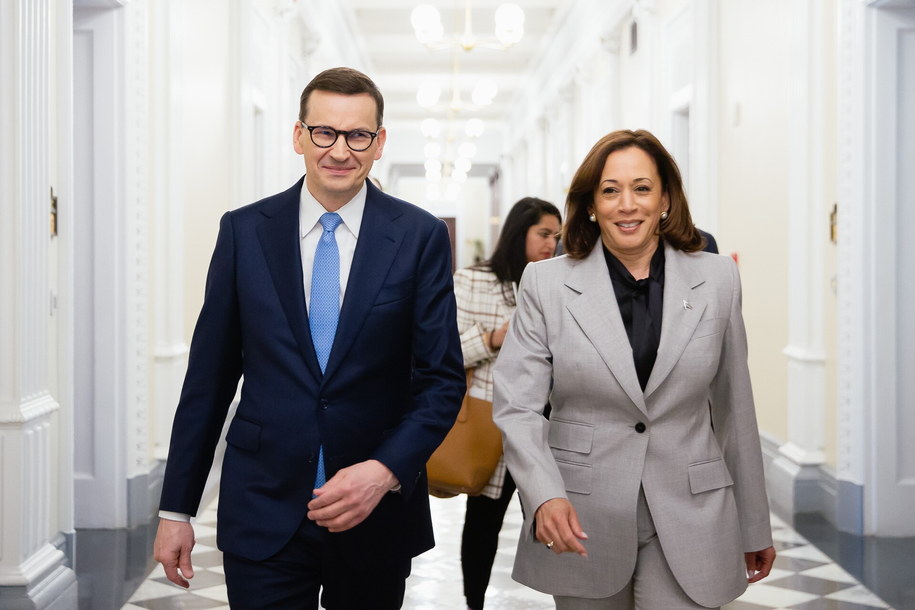 Mateusz Morawiecki i Kamala Harris /Krystian Maj /PAP