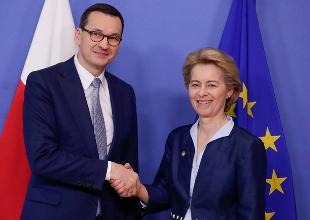 Mateusz Morawiecki i Ursula von der Leyen /STEPHANIE LECOCQ  /PAP/EPA