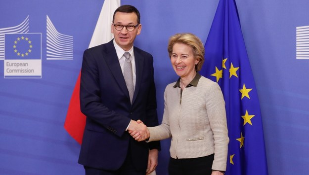 Mateusz Morawiecki i Ursula von der Leyen /STEPHANIE LECOCQ  /PAP/EPA