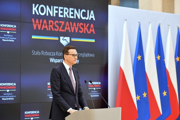 Mateusz Morawiecki na Konferencji Warszawskiej /Andrzej Lange /PAP