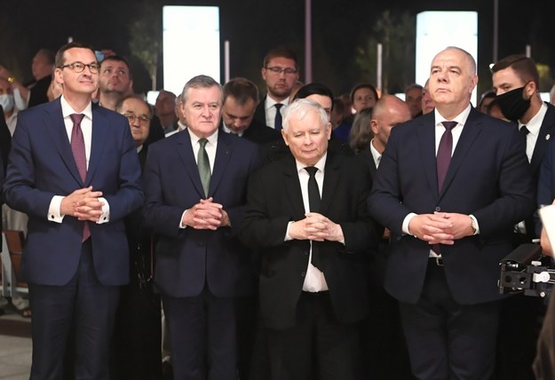 Mateusz Morawiecki, Piotr Gliński, Jarosław Kaczyński i Jacek Sasin /\Tytus Żmijewski /PAP