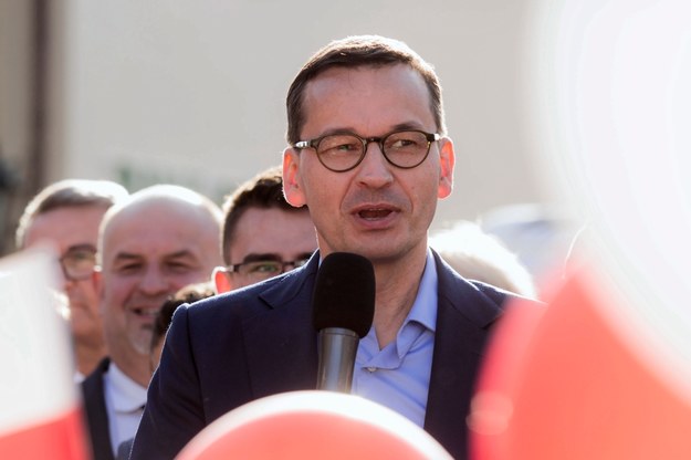 Mateusz Morawiecki podczas spotkania wyborczego /Aleksander Koźmiński /PAP