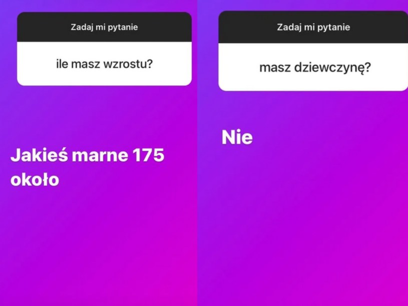 Mateusz Pawłowski odpowiada na pytania na InstaStories @mateopawlowski/ /Instagram