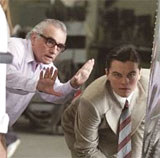 Matin Scorsese i Leonardo DiCaprio na planie filmu "Aviator" /