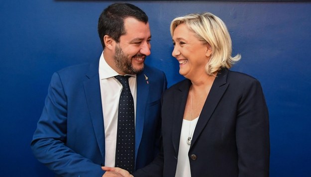 Matteo Salvini i Marine Le Pen /	ALESSANDRO DI MEO /PAP/EPA