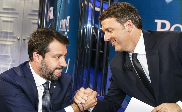 Matteo Salvini i Matteo Renzi /Fabio Frustaci /PAP/EPA