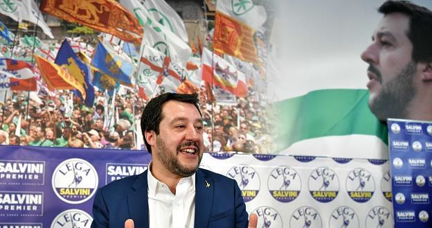 Matteo Salvini, przywódca prawicowej Ligi Północnej: - Euro to błąd /AFP