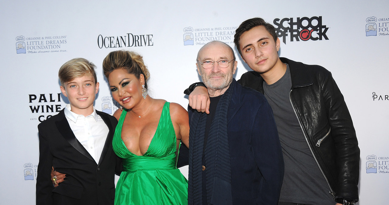 Matthew Collins, Orianne Cevey, Phil Collins i Nicholas Collins w 2018 r. /Desiree Navarro /Getty Images