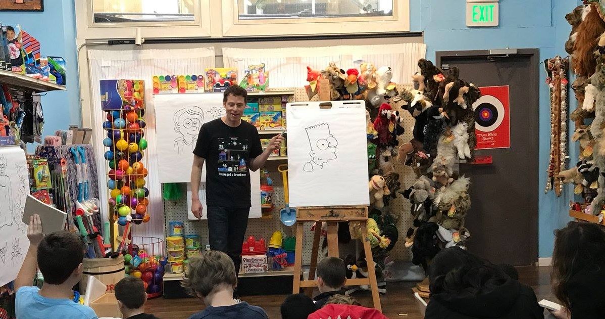 Matthew Luhn wykorzystywał przestrzeń sklepu także do tego, aby prowadzić warsztaty dla młodych artystów. Można się było uczyć np. rysowania kreskówek i podstaw animacji. /Jeffrey's Toys /Facebook