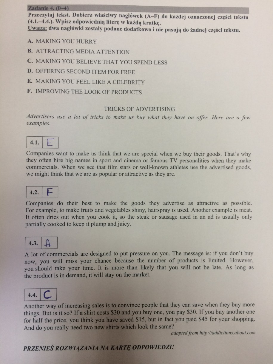 Matura 2016 - jezyk angielski, poziom podstawowy /RMF FM