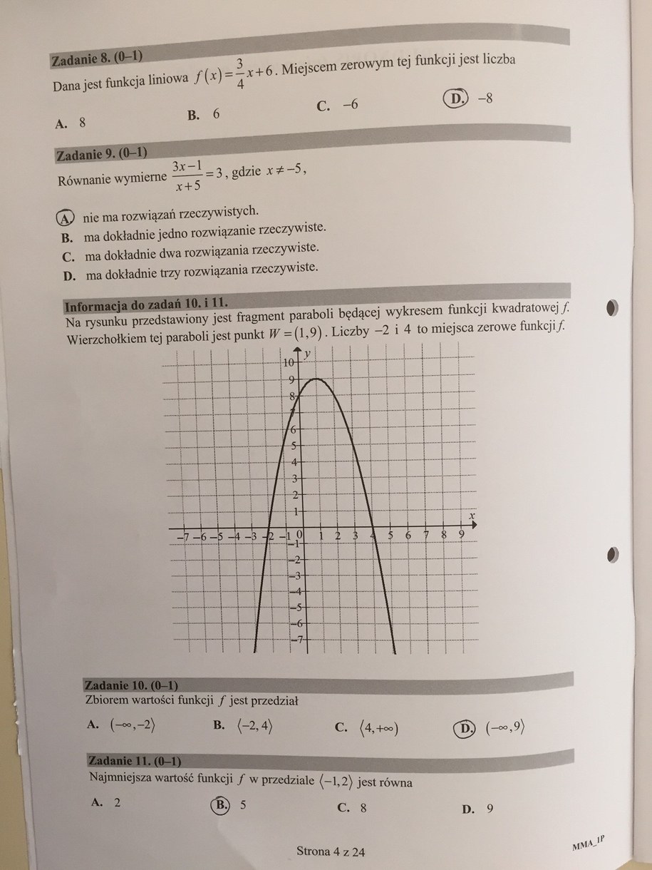 Matura 2016 - propozycje rozwiązań z matematyki, poziom podstawowy /RMF FM