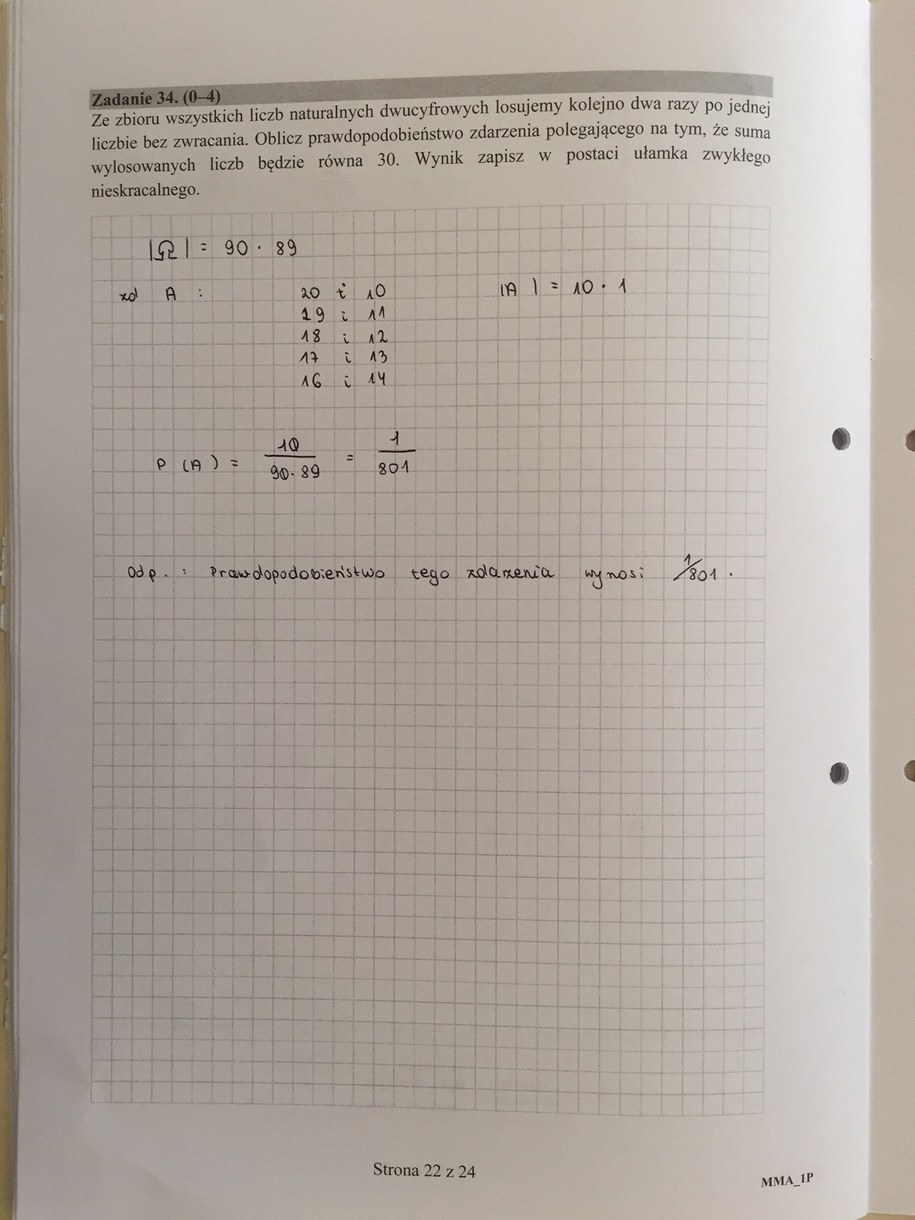 Matura 2016 - propozycje rozwiązań z matematyki, poziom podstawowy /RMF FM