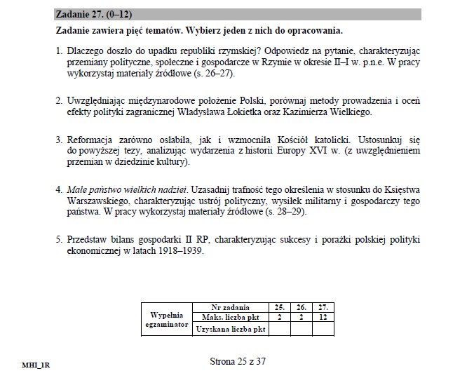 Matura 2017: Historia poziom rozszerzony /CKE /