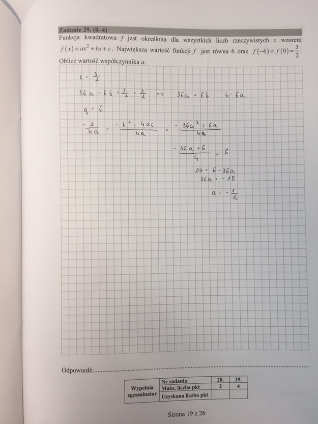 Matura 2017. Matematyka, poziom podstawowy /RMF FM /Zrzut ekranu