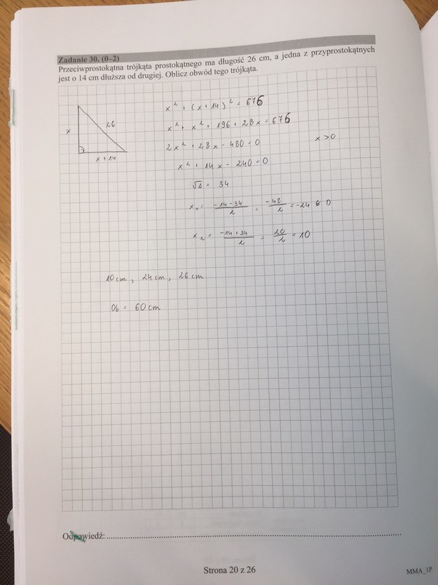 Matura 2017. Matematyka, poziom podstawowy /RMF FM /Zrzut ekranu