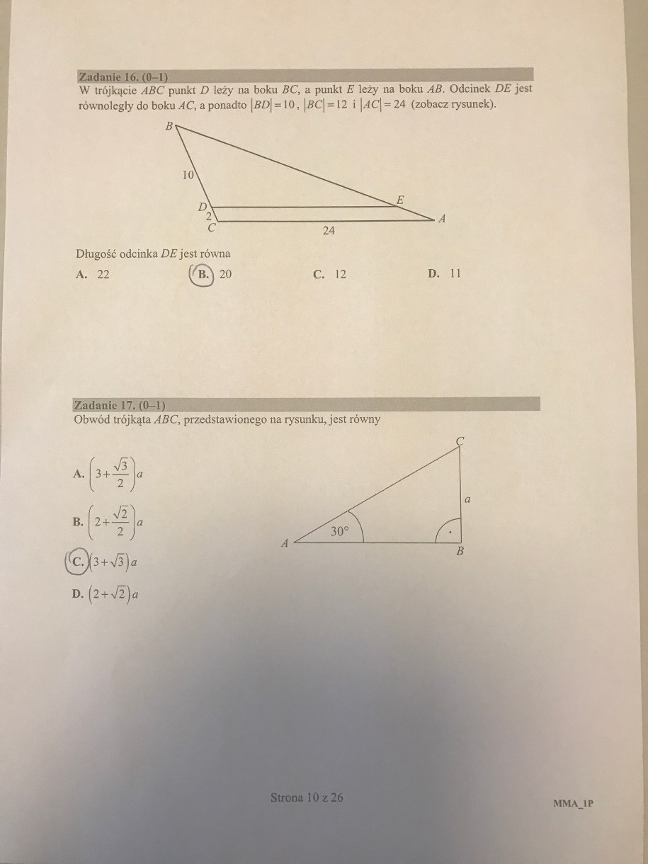 Matura 2017. Matematyka, poziom podstawowy /RMF FM /Zrzut ekranu