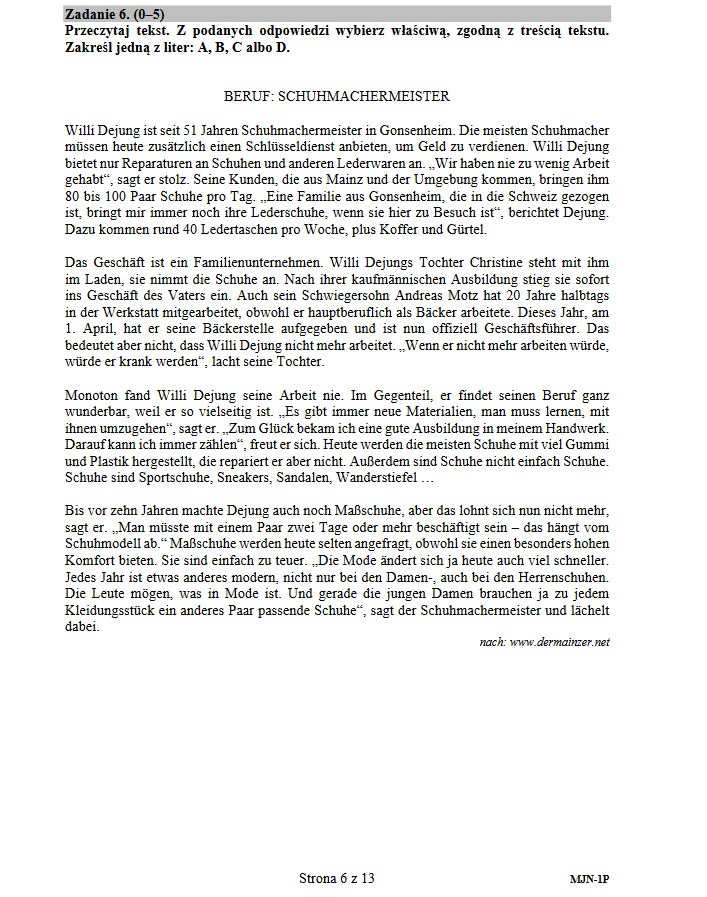 Matura 2019: Język niemiecki /CKE