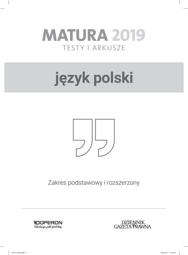 Matura 2019: Język polski - przykładowe zadania /