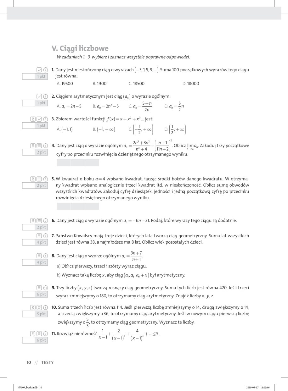 Matura 2019: Matematyka - przykładowe zadania /