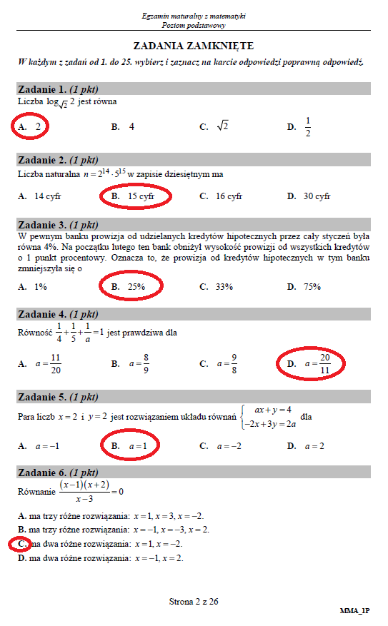 Matura 2019 "stara formuła": Matematyka - poziom podstawowy. Arkusz CKE i odpowiedzi - Fakty w ...