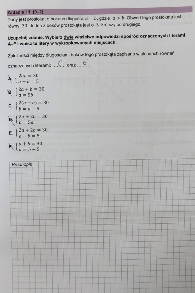 Matura 2023 z matematyki. Arkusz CKE, propozycja rozwiązań /RMF FM