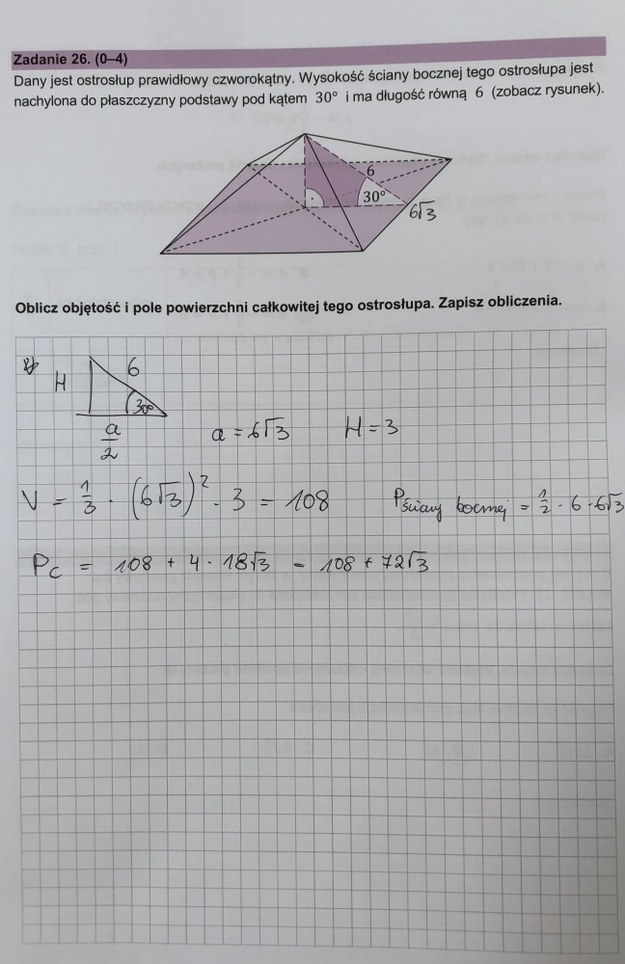 Matura 2023 z matematyki. Arkusz CKE, propozycja rozwiązań /RMF FM