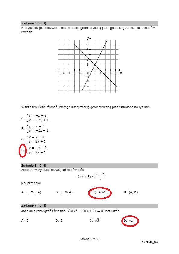 Matura 2023 z matematyki, Formuła 2015. Arkusz CKE, propozycja rozwiązań /RMF FM