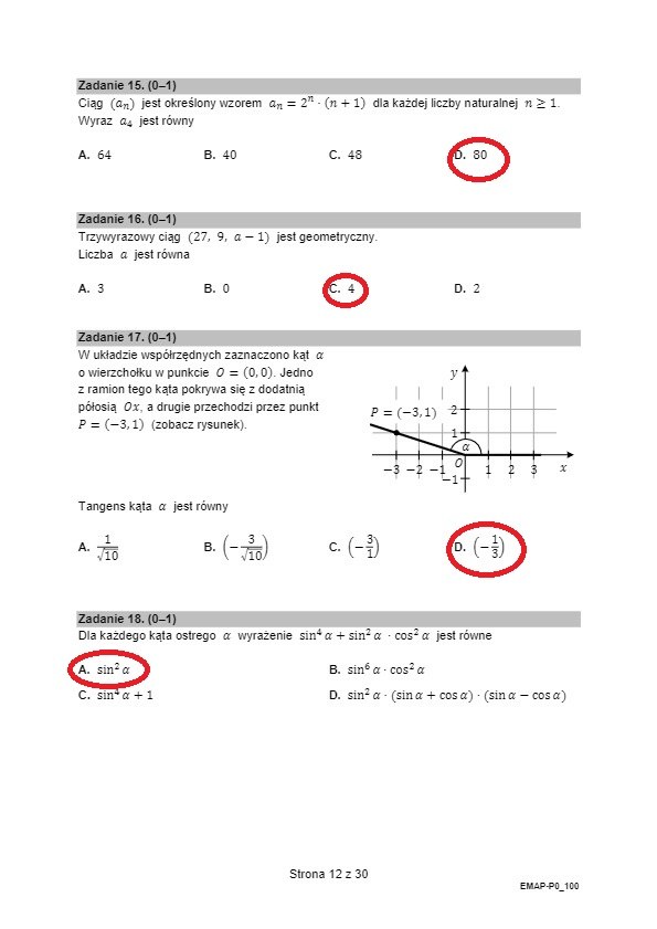Matura 2023 z matematyki, Formuła 2015. Arkusz CKE, propozycja rozwiązań /RMF FM