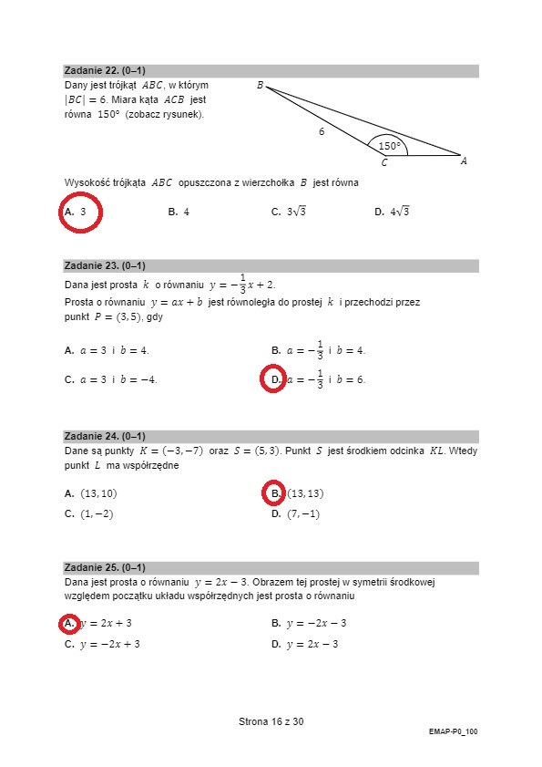 Matura 2023 z matematyki, Formuła 2015. Arkusz CKE, propozycja rozwiązań /RMF FM