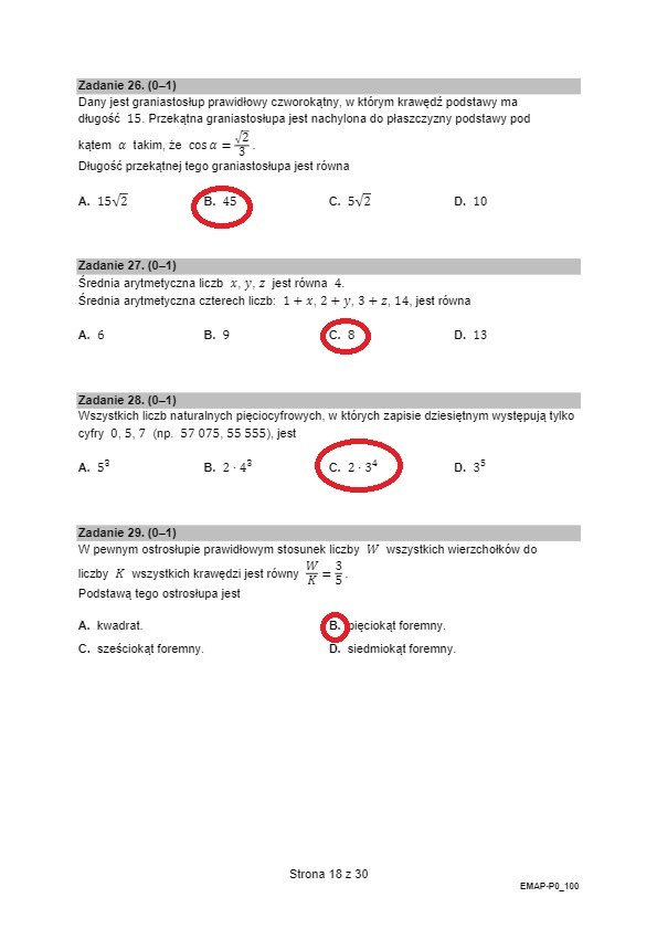 Matura 2023 z matematyki, Formuła 2015. Arkusz CKE, propozycja rozwiązań /RMF FM